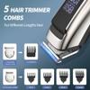 6-in-1 Men's Grooming Kit, Waterproof Electric Hair Trimmer with LED Display, Beard Trimmer, Nose Hair Trimmer, Multiple Guide Combs, USB Charging view 4