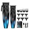 2-in-1 Professional Hair Clippers Set,Cordless Hair Clippers and T-Blade Trimmer Kit for Men,LCD Display,USB Rechargeable,Adjustable Guards,Waterproof,Beard & Body Grooming Kit (Blue) view 1