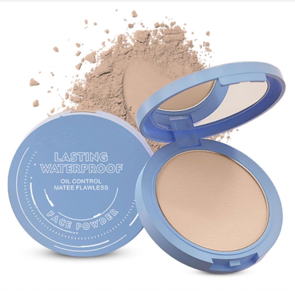 Face Powder - Lasting Waterproof Face Powder, Beauty Powder for Women & Men (03# DARK COMPLEXION)