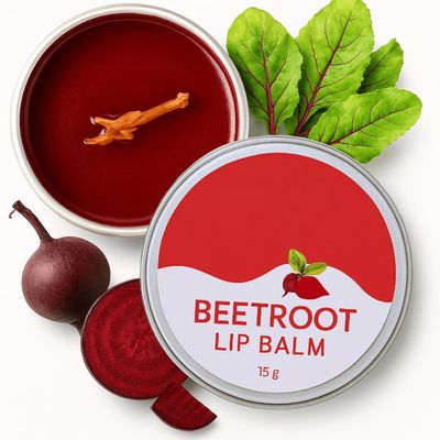 0.52oz Beetroot Lip Balm  Tinted Lip Balm for Women & Men, Brightening & Lightening Dark Lips, Hydrating for Dry & Chapped Lips, Natural Care with Beetroot, Almond Oil & Shea Butter, 15gm