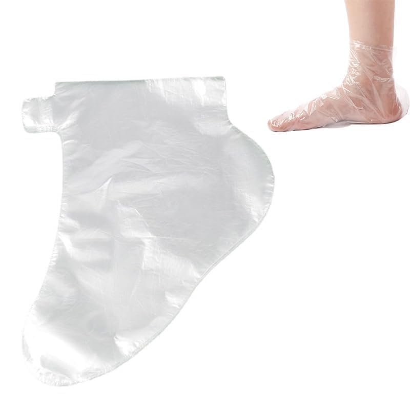 ZYMJBB 300PCS Paraffin Bath Liners for Feet Disposable Waterproof Foot Liners with Adhesive Stickers, Plastic Bags for Paraffin Wax Bath, Moisturizing Foot Care, Spa Pedicure, Home and Salon Use