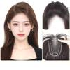 3.1x3.9inch 9.8inch Hand Made Swiss Net Invisible Straight Topper Clip in Hairpiece Human Hair Wiglet for Women Thin Hair (Mocha brown,Middle part) view 1