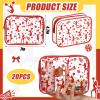 Shinylin 20 Pcs Cheer PVC Makeup Bag Cheer Teams Gifts Clear Makeup Case Cheerleader Teams Gifts Toiletry Zipper Pouch for Cheerleading Teammates Party Supplies,7.9 x 5.9 x 2.4''(Red) view 2