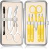 TsMADDTs Eyebrow Trimmer Kit, 8 in 1 Tweezers Set for Women with Eyebrow Trimmer Scissors, Tweezers, Razor, Brush with Travel Bag view 1