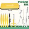 TsMADDTs Eyebrow Trimmer Kit, 8 in 1 Tweezers Set for Women with Eyebrow Trimmer Scissors, Tweezers, Razor, Brush with Travel Bag view 2