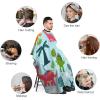 Men's Professional Hair Cutting Cape with Adjustable Closure Barber Cape Cute Funny Cartoon Dinosaurs Sky Blue view 3