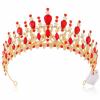 Brishow Light Up Princess Silver Rhinestones Tiaras, Bride Wedding Garden Crowns, Crystal Medieval Hair Piece for Women (Red) view 1