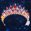 Brishow Light Up Princess Silver Rhinestones Tiaras, Bride Wedding Garden Crowns, Crystal Medieval Hair Piece for Women (Red) view 4