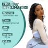 SPIKFN Ponytail Extension Human Hair Curly Ponytail Extension for Black Women Long Afro Puffs Hair Buns Drawstring Ponytail Human Hair (16 Inch #1B Natural Black) view 3