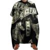 Fashion Salon Barber Cape Professional Hair Cutting Cape with Adjustable Snap Closure Falling Money American Bill Dollars view 1