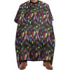 Professional Hair Cutting Cape Large Size Salon Barber Cape for Men Women Colorful Puzzle Autism Awareness Black view 1