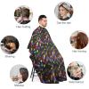 Professional Hair Cutting Cape Large Size Salon Barber Cape for Men Women Colorful Puzzle Autism Awareness Black view 3