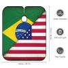 Women's Professional Hair Cutting Cape with Adjustable, Brazil and USA American Grunge Flag Closure Barber Cape view 2