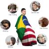 Women's Professional Hair Cutting Cape with Adjustable, Brazil and USA American Grunge Flag Closure Barber Cape view 3