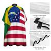 Women's Professional Hair Cutting Cape with Adjustable, Brazil and USA American Grunge Flag Closure Barber Cape view 4