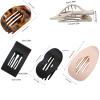 12 Pcs Flat Hair Clips for Women, 3.54 Inch Flat Claw Clips for Thick Fine Hair Accessories, Daily Styling, Non Slip Grip (Off White Black) view 3