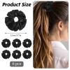 6Pcs Extra Large Black Scrunchies for Women's Thick Hair, Oversized Soft Scrunchy, Premium Velvet Big Elastic Band Hair Accessories for No Damage Hairs Care Sleeping view 2