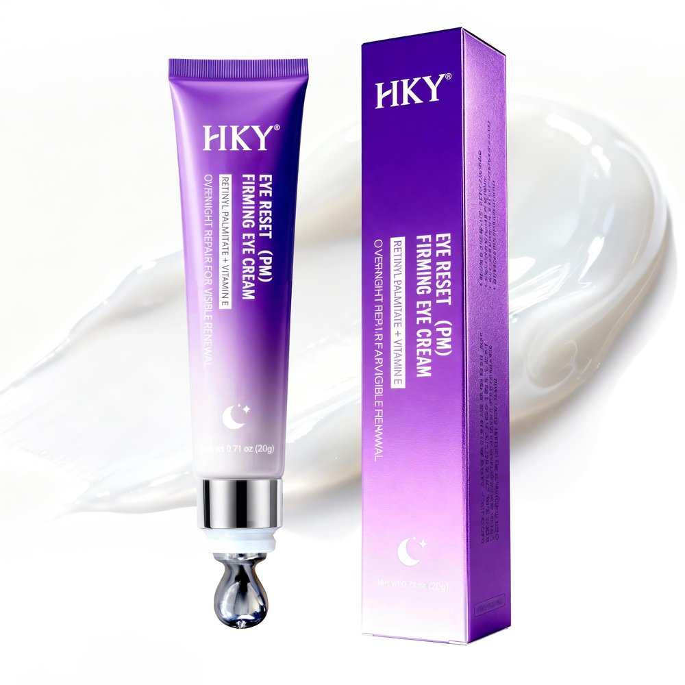 HKY Eye Cream, Under Eye Bags And Wrinkles Repair Cream Brightener, Anti Aging, Dark Circles Puffiness Under Eye Treatment With Retinol Serum & Vitamin E, Overnight Instant Firming