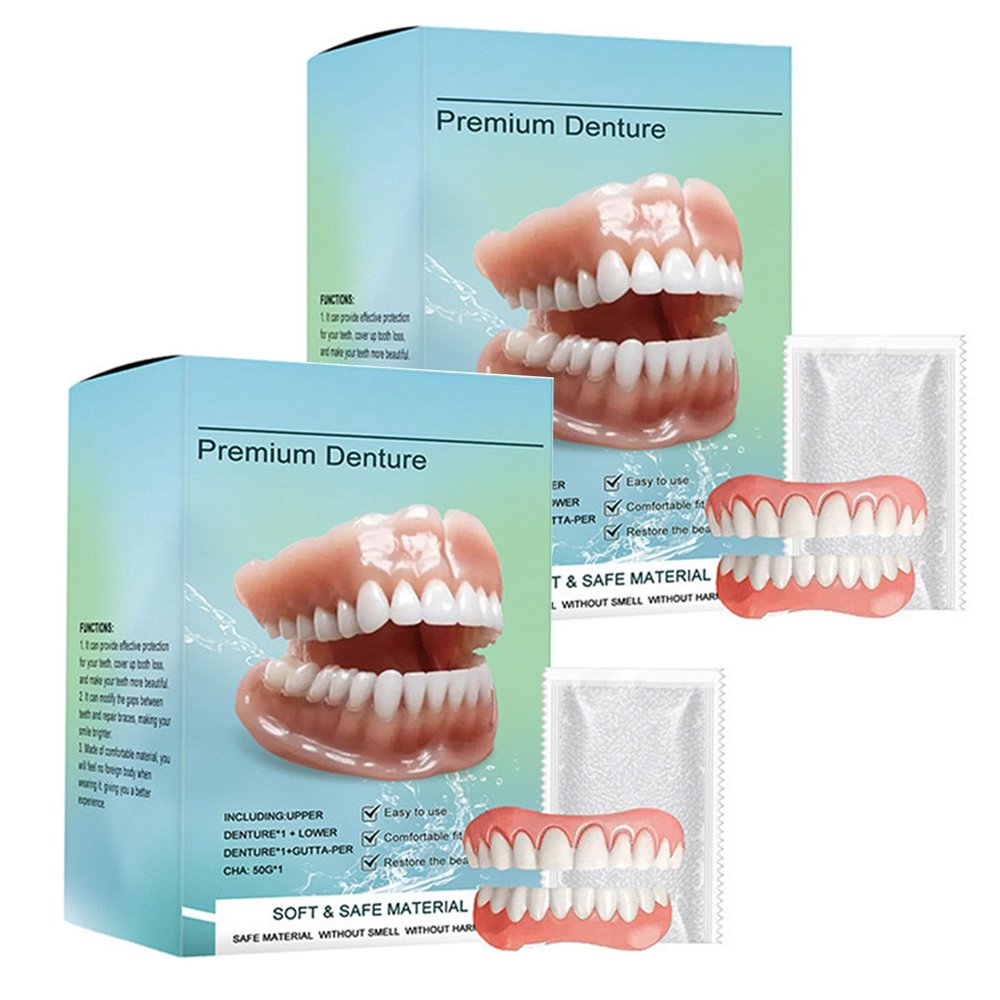 Silicone Full Denture Set, Moldable Dentures, Ayyecoeeye Teeth, Premium Dentures, Silicone Reline Denture Set, Denture Silicone Reline Kit (2)