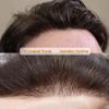 ApexToupees Hair Piece for Men Ultra Thin Skin Hair Replacement System for Men Invisible Mens Toupee Real Human Hair All V-loop Mens Hairpieces 8x10-90% light density#1B80 1B# OFF BLACK+80% GREY view 3