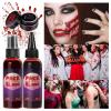 3PCS Halloween Fake Blood Makeup Kit, Washable Fake Blood With Coagulated 1.41oz + Spray 1.76oz + Dripping 1.76oz, BLOOD MakeUp Kit For Sfx, Cosplay, Halloween Makeup, Zombie Vampire Monster view 3