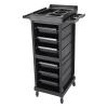7-Tier Rolling Beauty Cart with Lock  Heavy Duty Mobile Storage Organizer for Salon, Barber, Nail Supplies  Black PVC Wheels, Multi-Layer Hair & Cosmetic Trolley (19.7" x 17.7" x 34.6") view 3