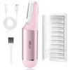 WLU Dermaplane Razor for Women Face with 10 Replaceable Blades, Dermaplaning Tool for Face to Remove Facial Hair & Peach Fuzz, Sonic Dermaplaning Tool for Women, Dermaplane Razor(Pink) view 1