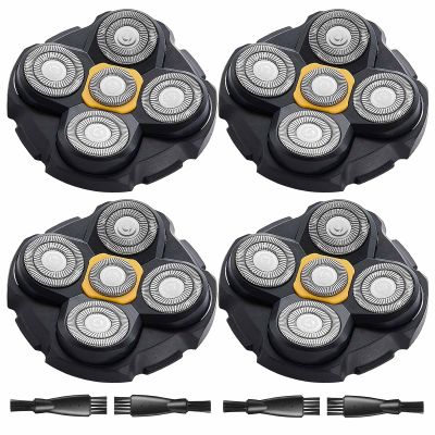 Micro Touch Titanium Head Shaver Replacement Head, 4PCS MTTTBHS Head Shaver Blades, 4 Cleaning Brush