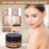 2 PCS Moroccan Black Soap with Argan and Rose Oil, SPA Level Handmade Black Beldi Soap Exfoliating and Softening, Natural and Organic for Face, Body, Hair and Shave, Rose Scent, 5.29 oz/150 g view 3