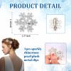 WHAVEL 4Pcs Rhinestone Snowflake Hair Clips Christmas Sparkly Metal Alligator Clips Silver Crystal Hair Barrettes Hairpins for Bride Wedding Winter Accessories for Women Gils view 2