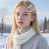 WHAVEL 4Pcs Rhinestone Snowflake Hair Clips Christmas Sparkly Metal Alligator Clips Silver Crystal Hair Barrettes Hairpins for Bride Wedding Winter Accessories for Women Gils view 3