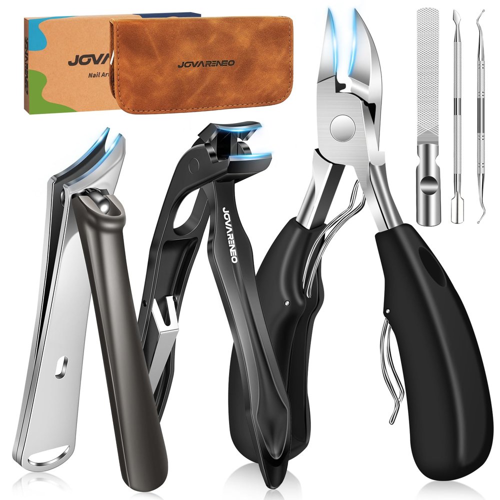 Nail Clippers for Seniors, Heavy Duty Ingrown Toenail Clippers with Long HandleAngled Head Large Toe Nail Clippers and Slanted Nail Cutter for Thick Nail for Men Women Pregnant Elderly 6Pcs