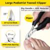 Nail Clippers for Seniors, Heavy Duty Ingrown Toenail Clippers with Long HandleAngled Head Large Toe Nail Clippers and Slanted Nail Cutter for Thick Nail for Men Women Pregnant Elderly 6Pcs view 2