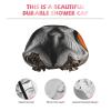 Owl Eyes Shower Cap for Women Men Double Layer Waterproof Bath Cap Elastic Reusable Shower Hat Bath Hair Wrap Hat Washable Shower Bonnet for Long Hair, Braids view 3