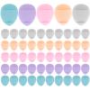 50 Pcs Blender Makeup, Finger Powder Puff, Mini Makeup Sponge Set for Foundation, Concealer, Face Powder, Under Eye Setting, Cosmetic Tool (Skin color, pink, gray, purple, blue) view 1