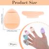 50 Pcs Blender Makeup, Finger Powder Puff, Mini Makeup Sponge Set for Foundation, Concealer, Face Powder, Under Eye Setting, Cosmetic Tool (Skin color, pink, gray, purple, blue) view 2