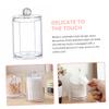 ABOOFAN Small Transparent Cotton Pad Holder with Groove Plastic Storage Box for Bathroom Mouthwash Cup Organizer Compact and Makeup Cotton Swab Container view 4