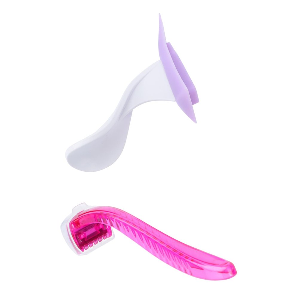Baluue Women Hair Shaver Kit with Silicone Hair Shaping Mold Ergonomic Private Area Razor for Smooth Shaving Random Color Random Color