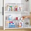 4 Pack Stackable Makeup Organizer, Acrylic Drawer Containers Bathroom Makeup Organizer and Storage, Small Storage Bins for Vanity, Undersink, Bathroom, Pantry, Kitchen Cabinets (Clear_4pcs) view 2