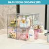 4 Pack Stackable Makeup Organizer, Acrylic Drawer Containers Bathroom Makeup Organizer and Storage, Small Storage Bins for Vanity, Undersink, Bathroom, Pantry, Kitchen Cabinets (Clear_4pcs) view 3