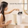 Automatic Lifting Makeup Brush Holder, 4 Slots Large Capacity Waterproof Dustproof Cosmetic Organizer Storage Box Cosmetic Brushes Container for Vanity Desktop Bathroom Countertop (Milky White) view 2
