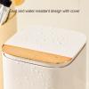 Automatic Lifting Makeup Brush Holder, 4 Slots Large Capacity Waterproof Dustproof Cosmetic Organizer Storage Box Cosmetic Brushes Container for Vanity Desktop Bathroom Countertop (Milky White) view 4