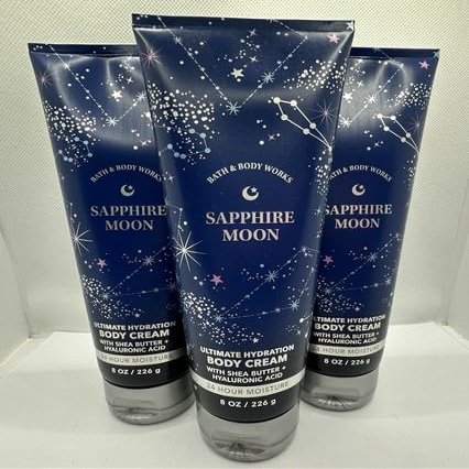3 SAPPHIRE MOON ULTIMATE HYDRATION BODY CREAM LOTION bath and body 8 oz