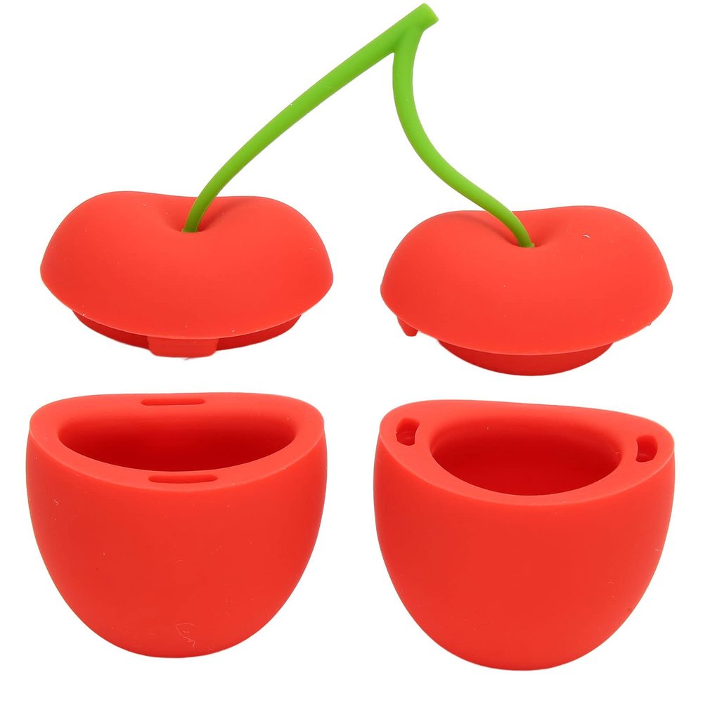 ZJchao Lip Plumper Tool, Cherry Shaped Lips Enhancer Plumper, Soft Silicone Oval Round Lip Plumping Device Can be Carry Out to Use at Anytime and Anywhere