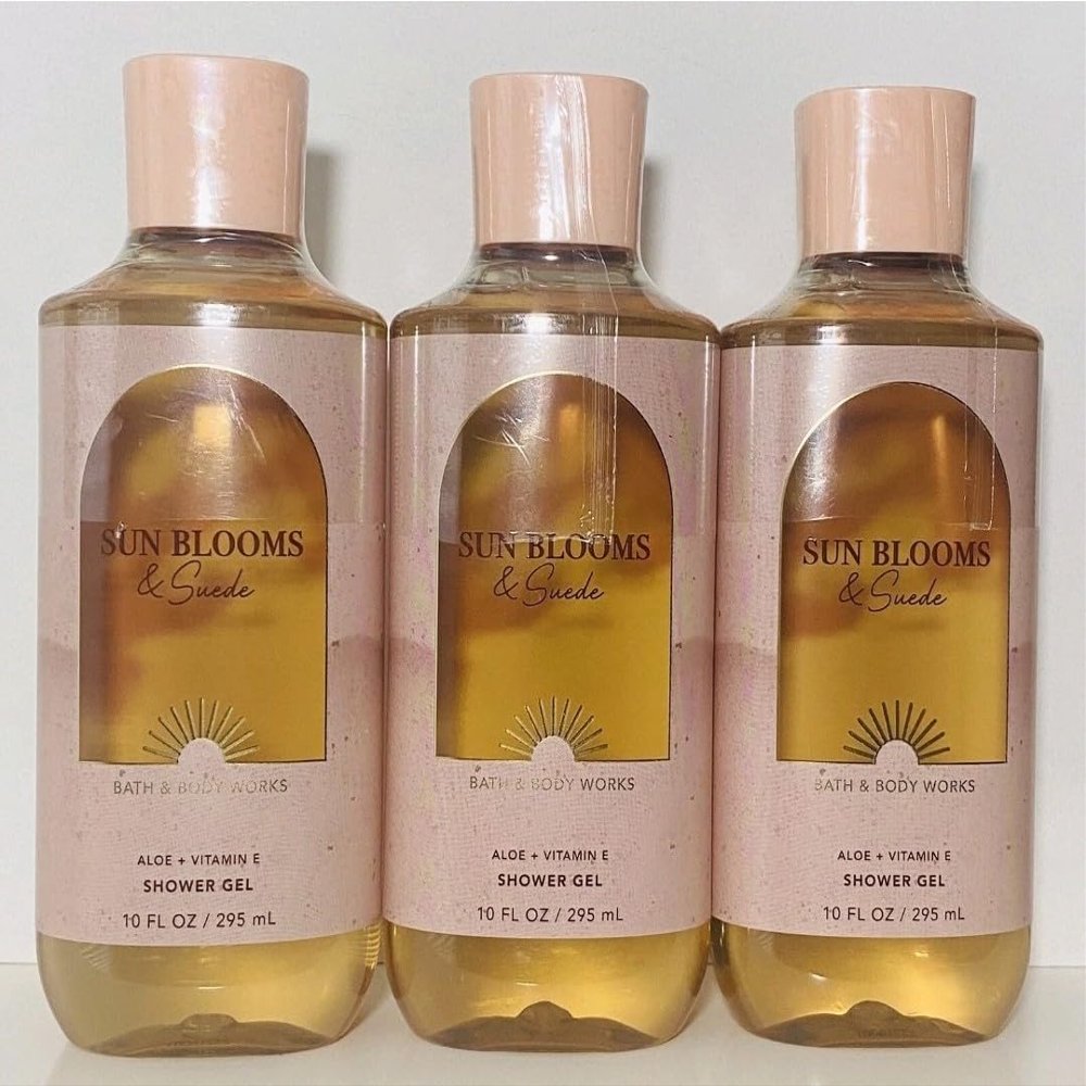 3 Sun Blooms & Suede bath & Body Wash Shower Gel 10 oz