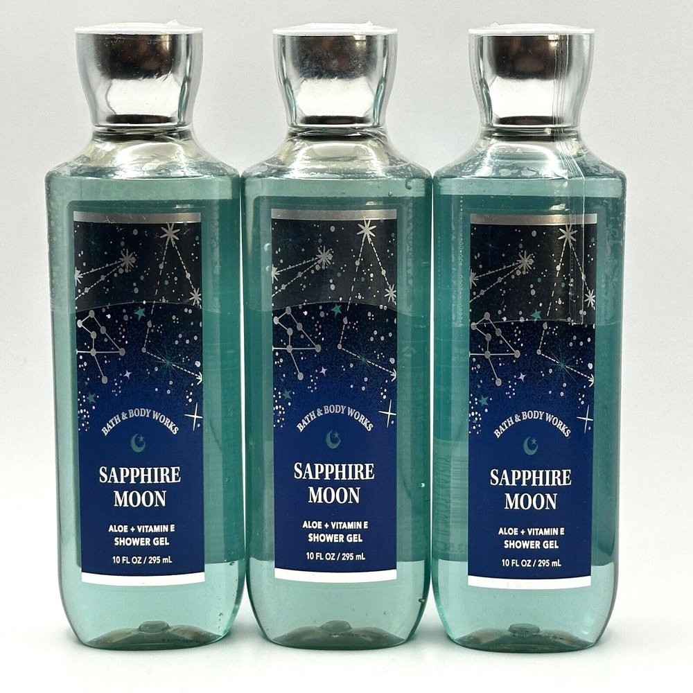 3 SAPPHIRE MOON bath & Body Wash Shower Gel 10 oz