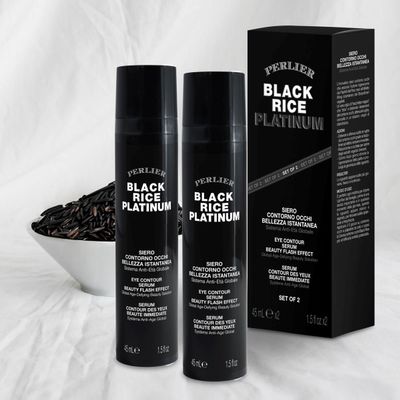 Perlier Black Rice Eye Serum, Anti-Aging Moisturizing Gel, Fine Line Reducer, With Organic Black Rice Extract, Light Texture Formula, 2-Pack1.5 fl oz each
