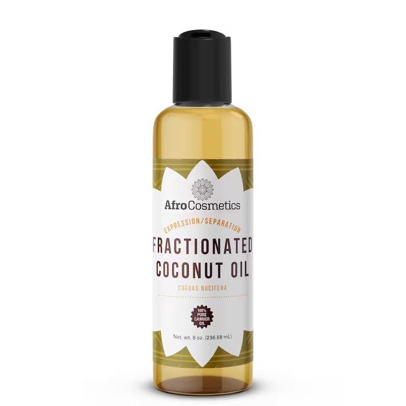 AFROCOSMETICS Fractionated Coconut Oil 8 OZ Skin and Hair Moisturizer