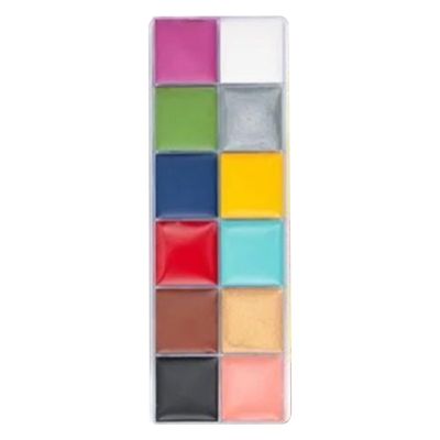 NinthAvenue Basics Water Based Cosmetic Palette 12 Colors 3.4oz Professional Body Makeup Palette for Party, Fast Drying with Layered Patterns, Ideal Christmas, Birthday