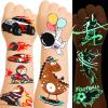 150+ Glow Kids Temporary Tattoos for Boys  Individually Wrapped, Waterproof, Glow in the Dark  Dinosaur, Ocean, Sports, Space view 1
